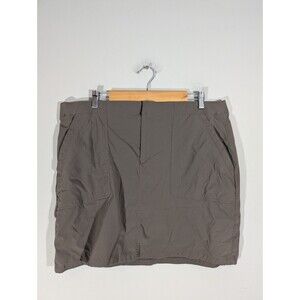 Eddie Bauer Womens Brown Performance Mini Skort Sz 16 Hiking Outdoor Camping
